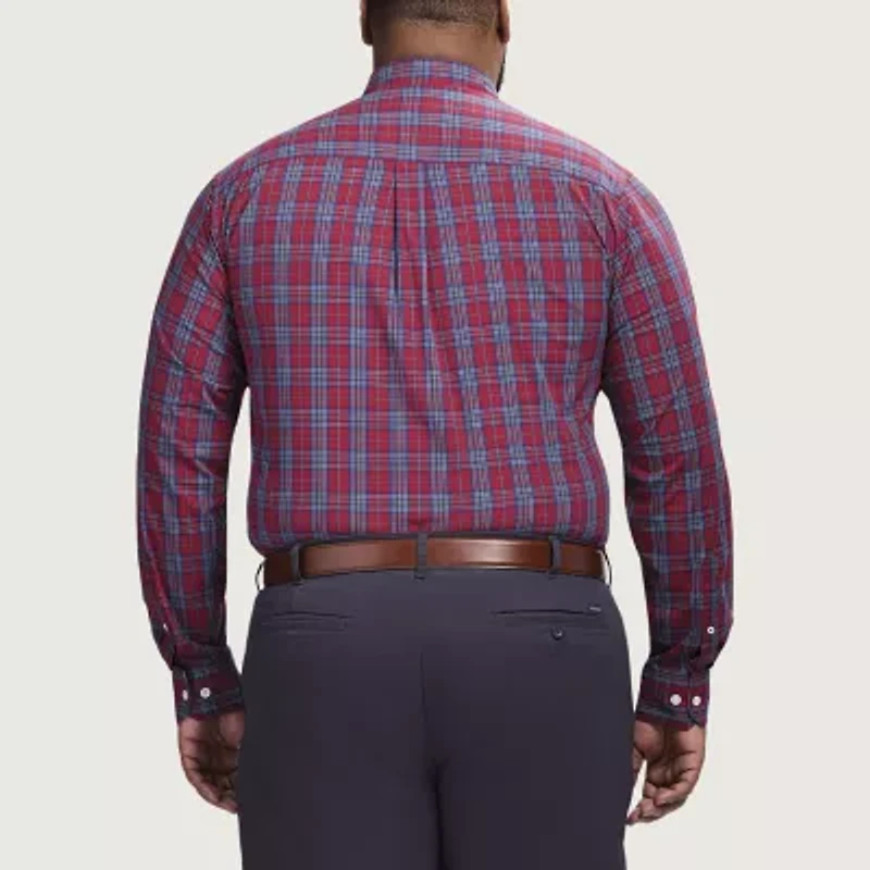 IZOD Performance Comfort Mens Long Sleeve Classic Fit Big and Tall Button-Down Shirt