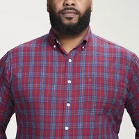 IZOD Performance Comfort Mens Long Sleeve Classic Fit Big and Tall Button-Down Shirt