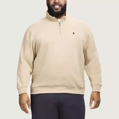 IZOD Advantage Performance Fleece Mens Mock Neck Long Sleeve Big and Tall Quarter-Zip Pullover