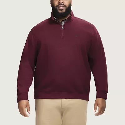 IZOD Advantage Performance Fleece Mens Mock Neck Long Sleeve Big and Tall Quarter-Zip Pullover