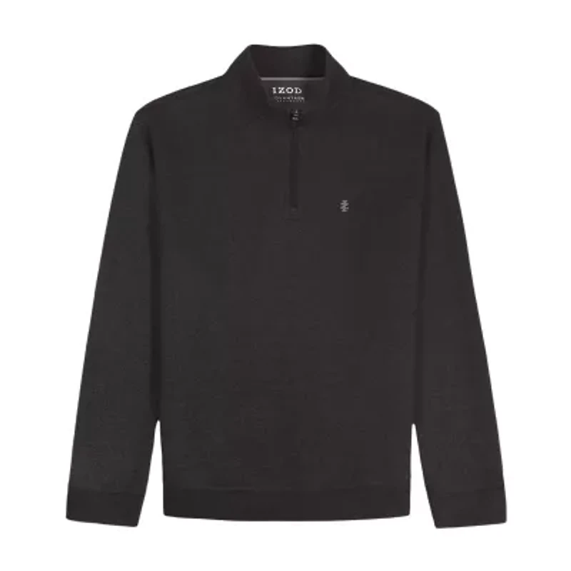 IZOD Advantage Performance Fleece Mens Mock Neck Long Sleeve Big and Tall Quarter-Zip Pullover