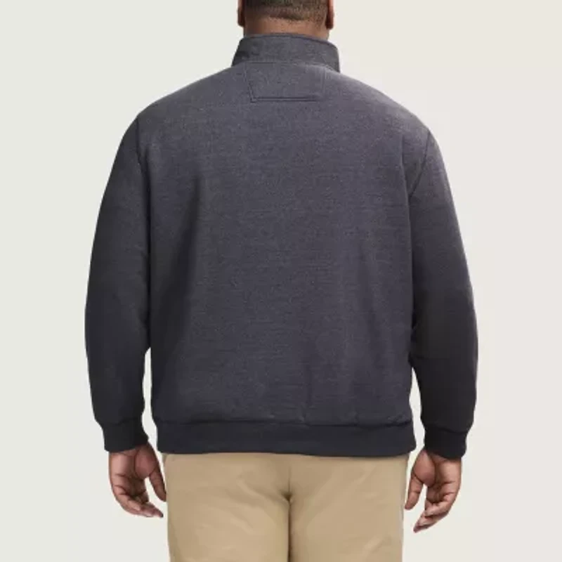 IZOD Advantage Performance Fleece Mens Mock Neck Long Sleeve Big and Tall Quarter-Zip Pullover