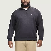 IZOD Advantage Performance Fleece Mens Mock Neck Long Sleeve Big and Tall Quarter-Zip Pullover