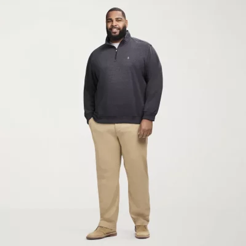 IZOD Advantage Performance Fleece Mens Mock Neck Long Sleeve Big and Tall Quarter-Zip Pullover