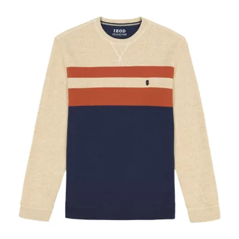 IZOD Advantage Performance Colorblock Mens Crew Neck Long Sleeve Big and Tall Sweatshirt