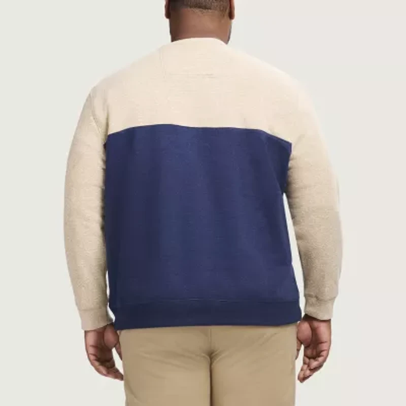 IZOD Advantage Performance Colorblock Mens Crew Neck Long Sleeve Big and Tall Sweatshirt
