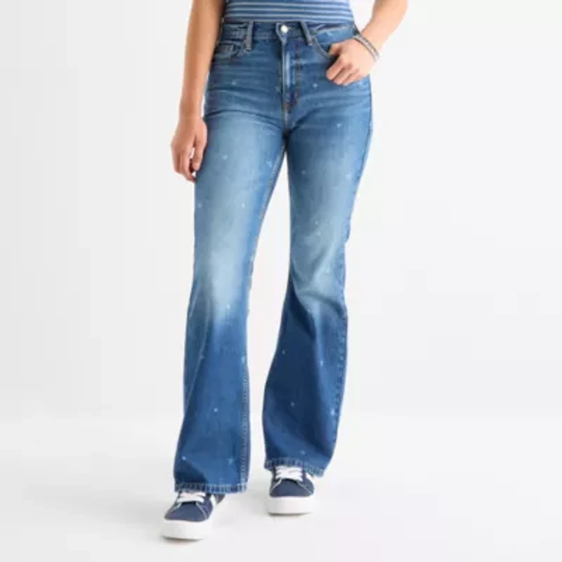 Arizona Womens Juniors High Rise Bootcut Jean