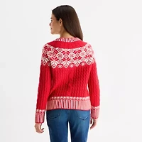 St. John's Bay Womens Crew Neck Long Sleeve Pullover Sweater