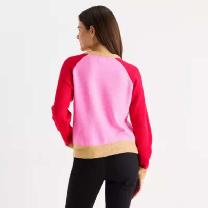 St. John's Bay Womens Crew Neck Long Sleeve Pullover Sweater