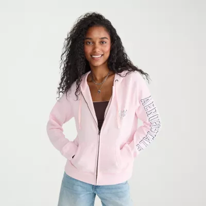 AEROPOSTALE Womens Long Sleeve Fleece Zipper Hoodie