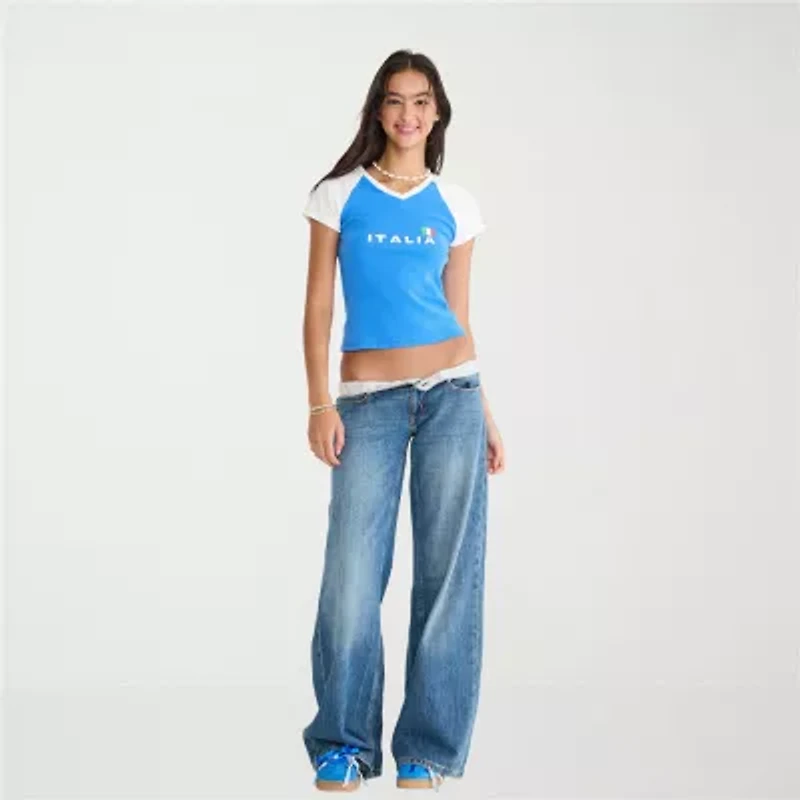 AEROPOSTALE Womens Juniors Low Rise Loose Fit Jean