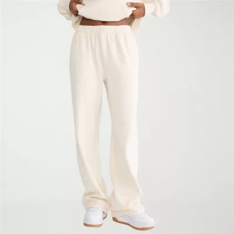AEROPOSTALE Womens Juniors Wide Leg Mid Rise Sweatpant