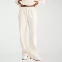AEROPOSTALE Womens Juniors Wide Leg Mid Rise Sweatpant