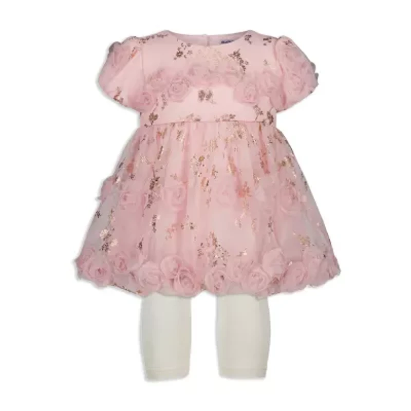 Blueberi Boulevard Baby Girls Floral Dress Set