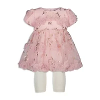 Blueberi Boulevard Baby Girls Floral Dress Set