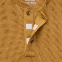 St. John's Bay Dexterity Mens Easy-on + Easy-off Sensory Friendly Henley Neck Long Sleeve Adaptive Classic Fit Thermal Top