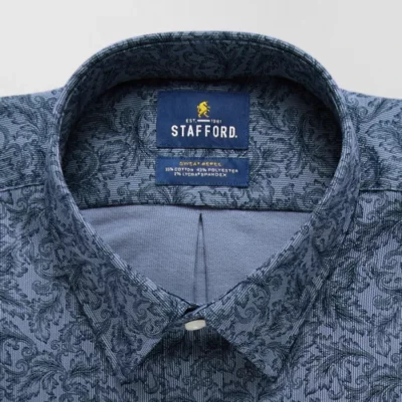 Stafford Advanced Performance Sweat Repel Mens Classic Fit Long Sleeve Dress Shirt