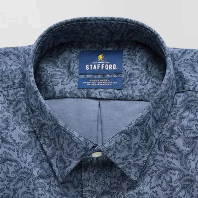Stafford Advanced Performance Sweat Repel Mens Classic Fit Long Sleeve Dress Shirt