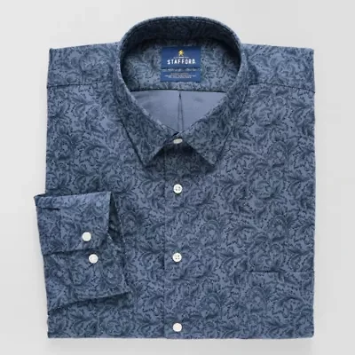 Stafford Advanced Performance Sweat Repel Mens Classic Fit Long Sleeve Dress Shirt
