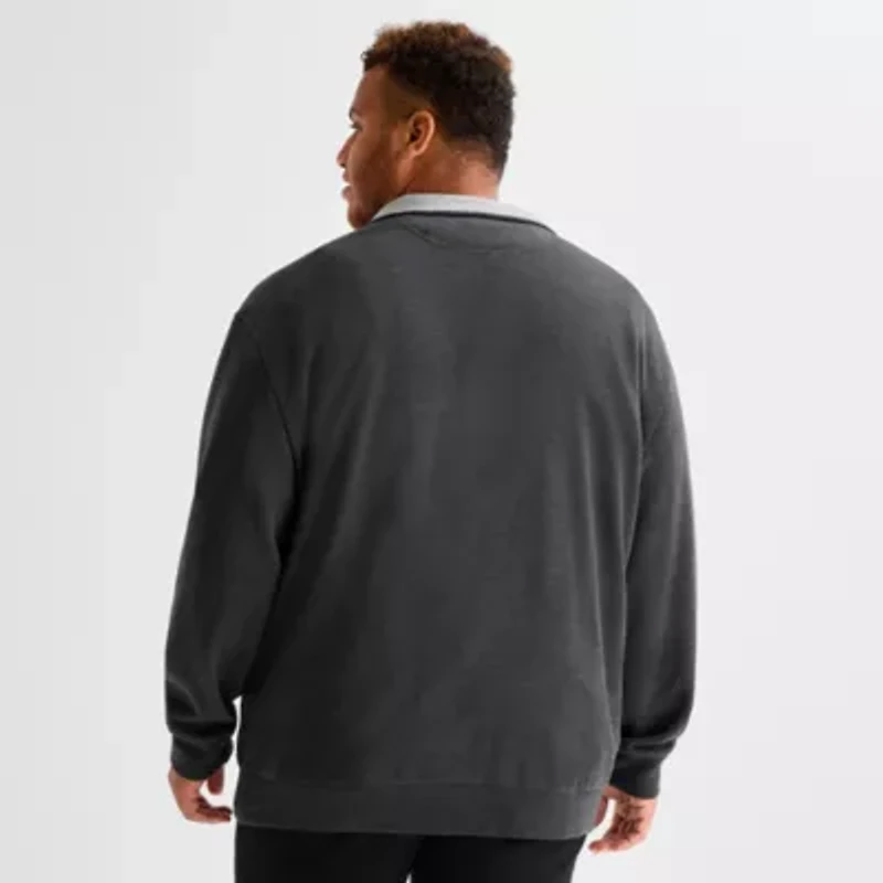 U.S. Polo Assn. Big and Tall Mens Mock Neck Long Sleeve Pullover Sweater