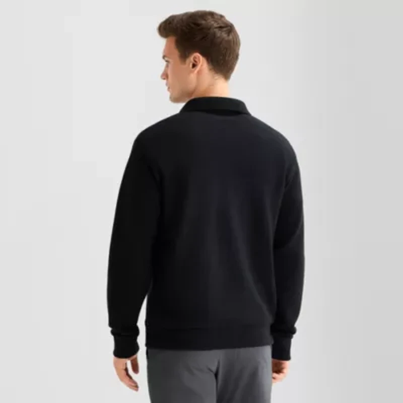 Stylus Mens Regular Fit Long Sleeve Waffle Polo Shirt