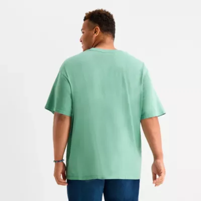 Arizona Mens Crew Neck Short Sleeve Relaxed Fit Big and Tall Graphic T-Shirt
