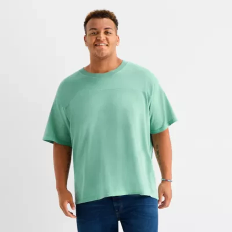 Arizona Mens Crew Neck Short Sleeve Relaxed Fit Big and Tall Graphic T-Shirt