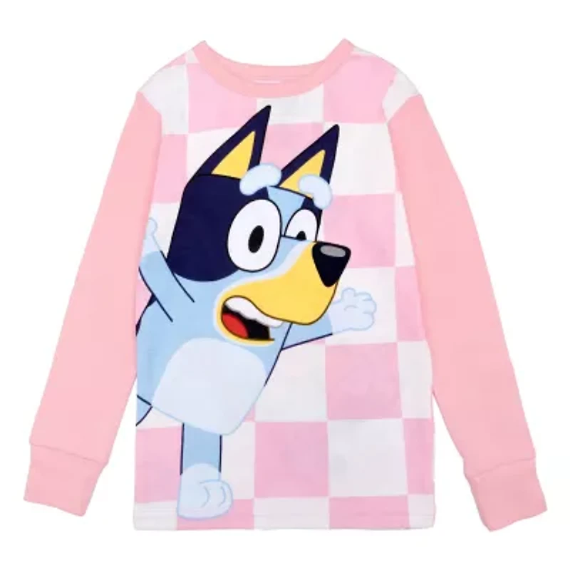 Little & Big Kid Girls Bluey Crew Neck Long Sleeve 4-pc. Pajama Sets
