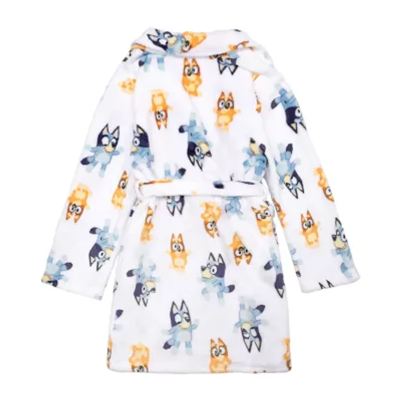 Girls Plush Long Sleeve Knee Length Bluey Robe