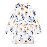 Girls Plush Long Sleeve Knee Length Bluey Robe