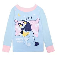 Toddler Girls Bluey Crew Neck Long Sleeve 4-pc. Pajama Sets