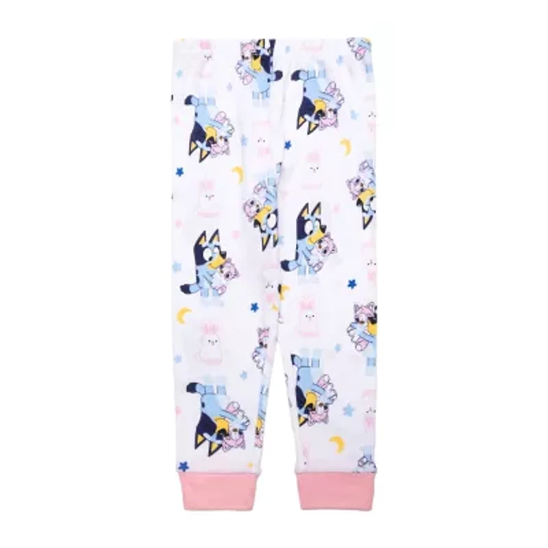 Toddler Girls Bluey Crew Neck Long Sleeve 4-pc. Pajama Sets