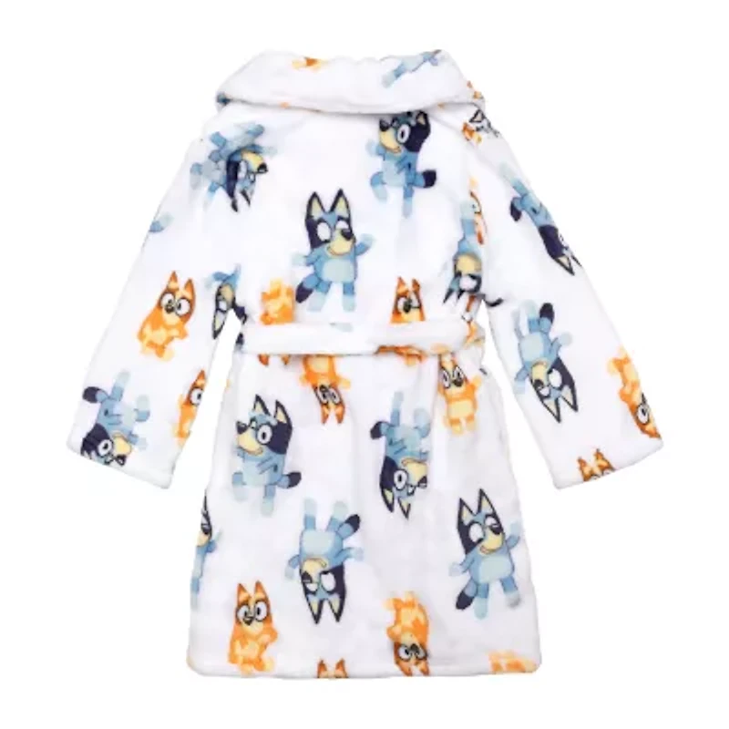 Girls Plush Long Sleeve Knee Length Bluey Robe