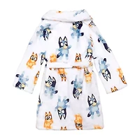 Girls Plush Long Sleeve Knee Length Bluey Robe