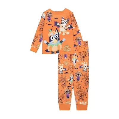 Halloween Toddler Girls Bluey Crew Neck Long Sleeve 2-pc. Pajama Sets