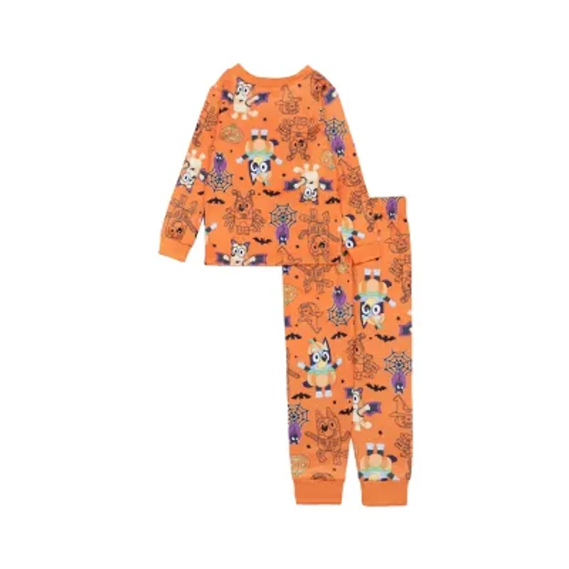 Halloween Toddler Girls Bluey Crew Neck Long Sleeve 2-pc. Pajama Sets