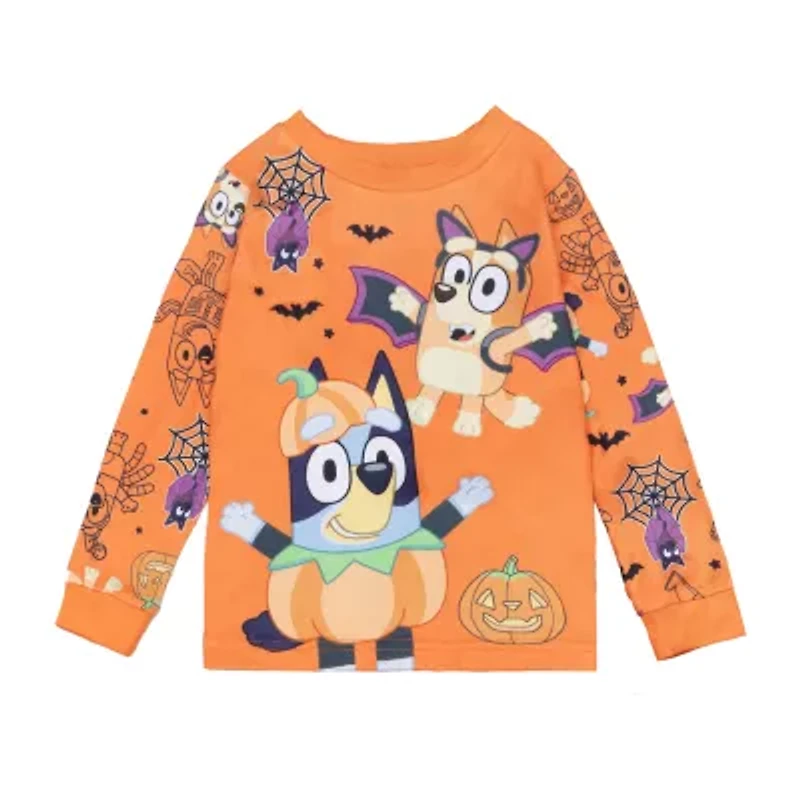 Halloween Toddler Girls Bluey Crew Neck Long Sleeve 2-pc. Pajama Sets