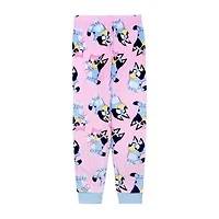 Velour Little & Big Kid Girls Bluey Crew Neck Long Sleeve 2-pc. Pajama Sets