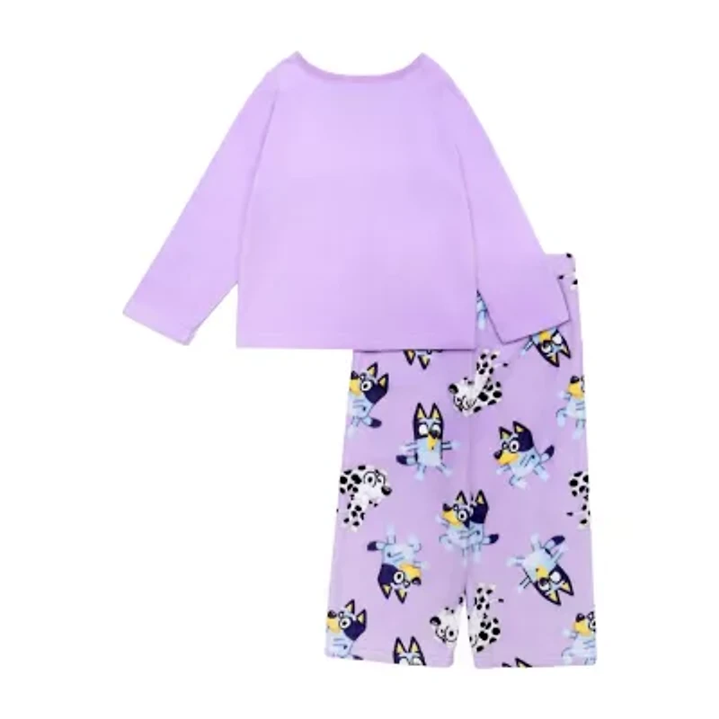Toddler Girls Bluey Microfleece Crew Neck Long Sleeve 2-pc. Pajama Sets