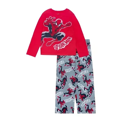 Disney Collection Little & Big Kid Boys Spiderman Crew Neck Long Sleeve 2-pc. Pajama Sets
