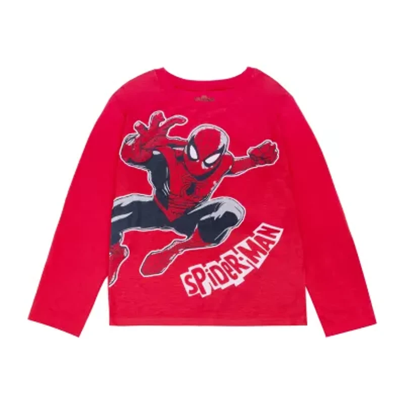 Disney Collection Little & Big Kid Boys Spiderman Crew Neck Long Sleeve 2-pc. Pajama Sets