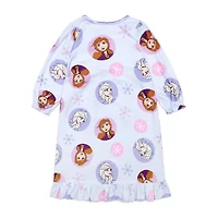 Disney Collection Toddler Girls Frozen Round Neck Long Sleeve Nightgown