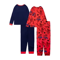 Disney Collection Little & Big Kid Boys Spiderman Crew Neck Long Sleeve 4-pc. Pajama Sets