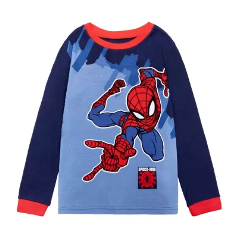 Disney Collection Little & Big Kid Boys Spiderman Crew Neck Long Sleeve 4-pc. Pajama Sets