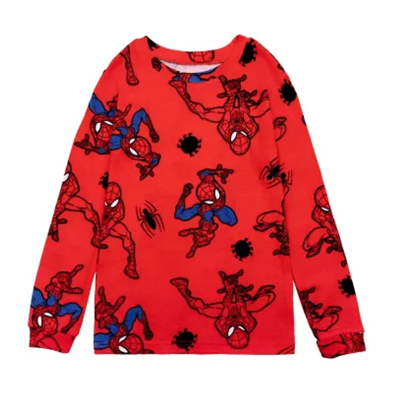 Disney Collection Little & Big Kid Boys Spiderman Crew Neck Long Sleeve 4-pc. Pajama Sets
