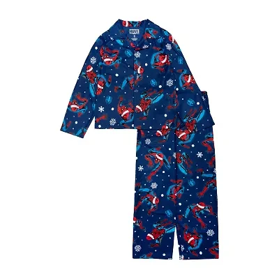 Disney Collection Little & Big Kid Boys Spiderman Long Sleeve 2-pc. Pajama Sets