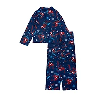 Disney Collection Little & Big Kid Boys Spiderman Long Sleeve 2-pc. Pajama Sets