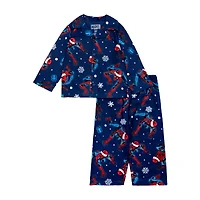 Disney Collection Toddler Boys Spiderman Crew Neck Long Sleeve 2-pc. Pajama Sets