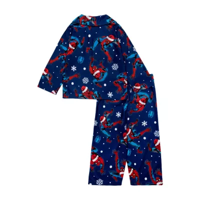 Disney Collection Toddler Boys Spiderman Crew Neck Long Sleeve 2-pc. Pajama Sets
