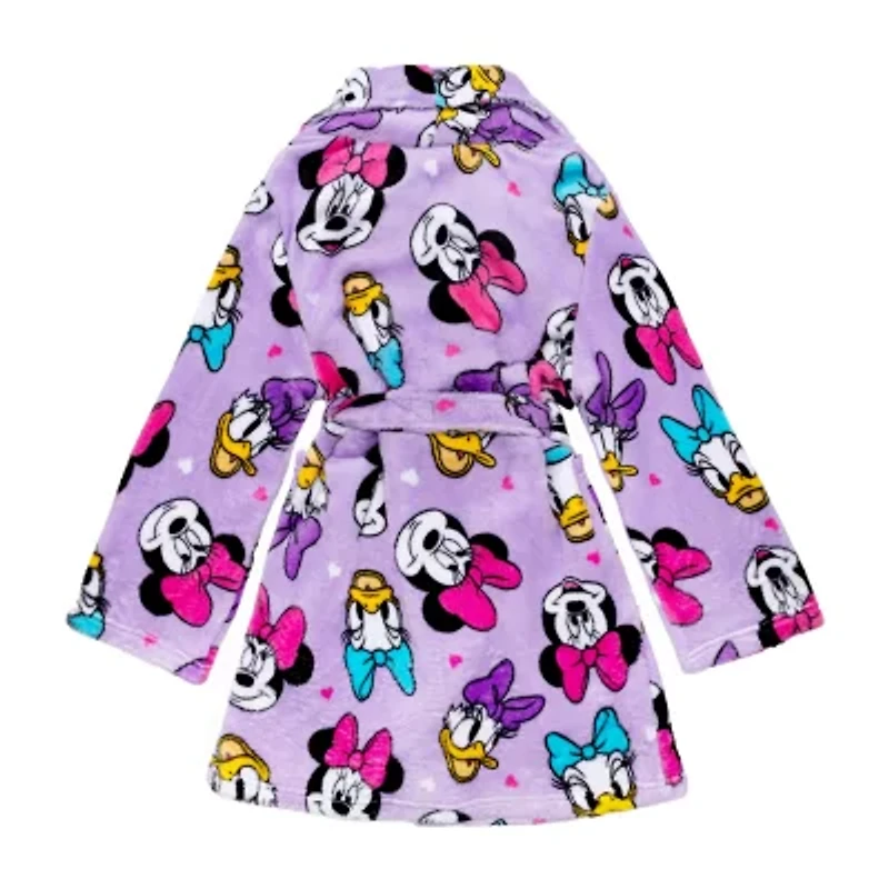 Disney Collection Little & Big Kid Girls Knee Length Long Sleeve Minnie Mouse Robe